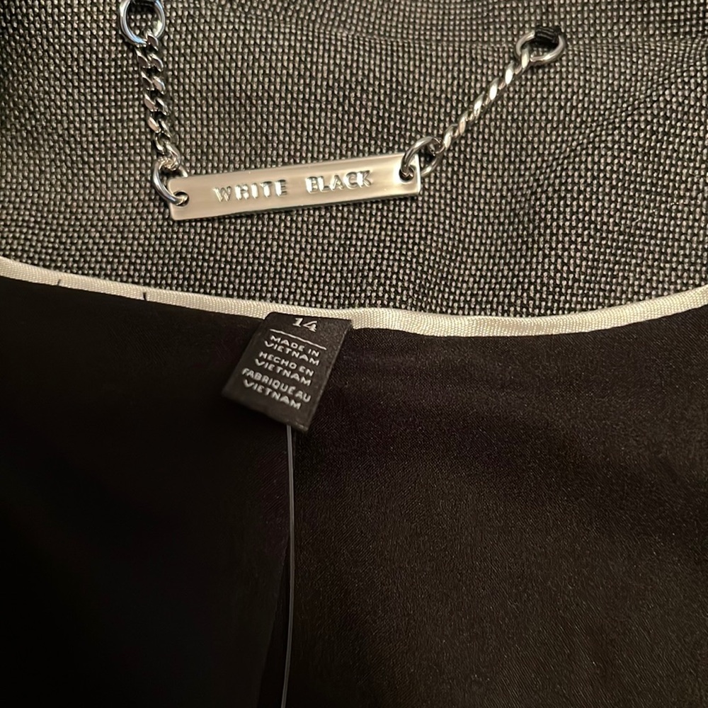 NWT White House Black Market Zip Moto Jacket/Blazer with Faux Leather Trim - Picture 9 of 13
